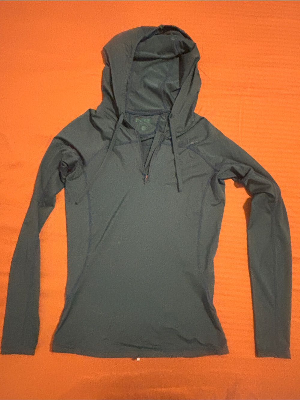 Hooded Rash Guard Swim Shirt in Dark Green/Aqua Marine